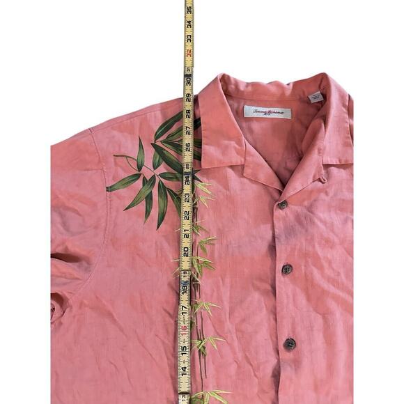 Tommy Bahama Coral 100% Silk Hawaiian Short Sleeves Button Down Shirt Size XL - Picture 2 of 8